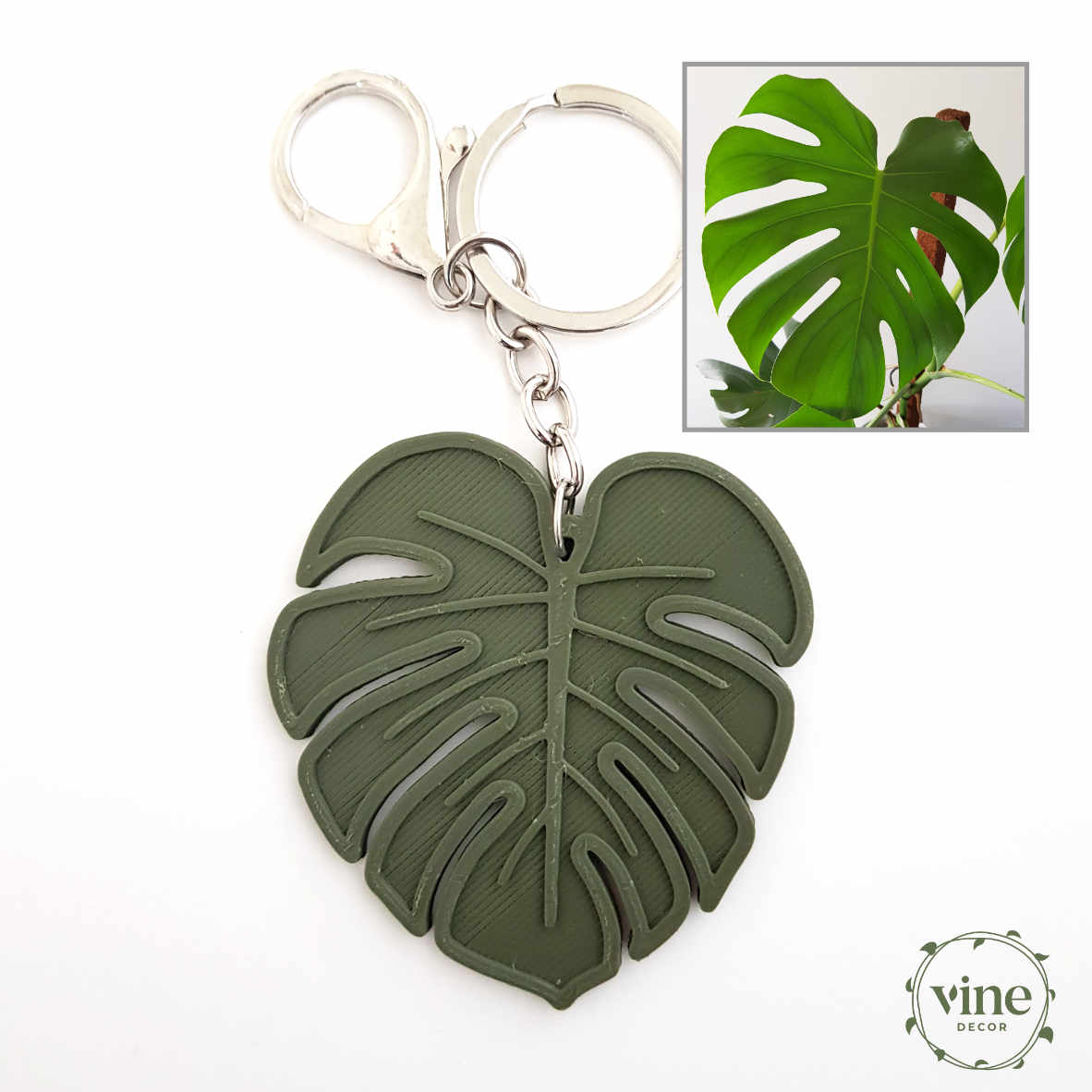 Deliciosa Keyring 3 Vine Decor Monstera Deliciosa Custom Keyring