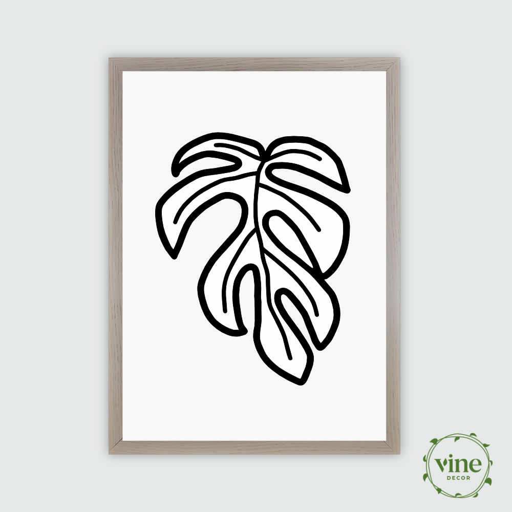 Minima Leaf Print 2 Vine Decor Minima Print Black