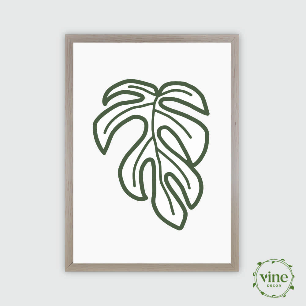 Minima Leaf Print 3 Vine Decor Minima Print Olive