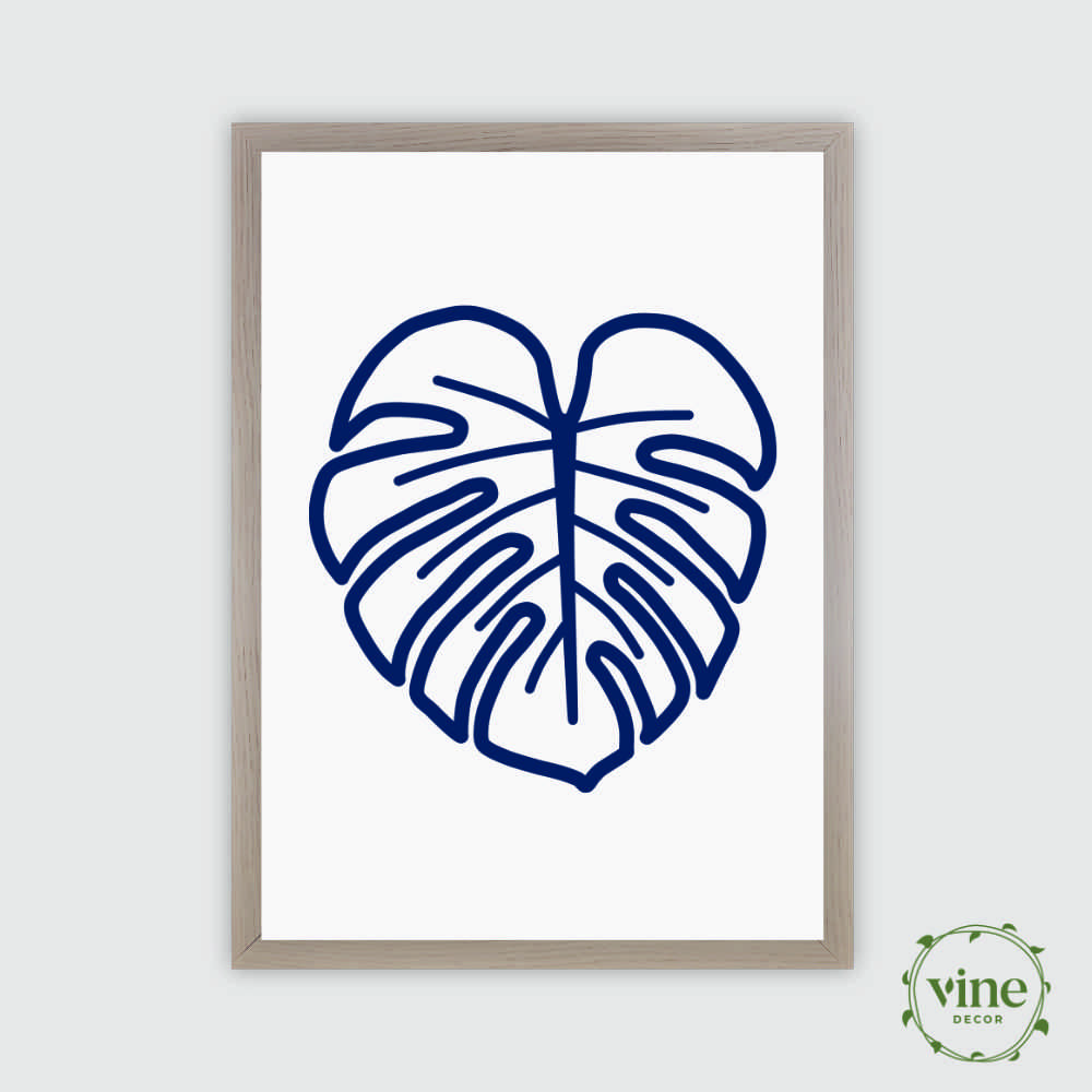 Deliciosa Leaf Print 4 Vine Decor Deliciosa Print Navy