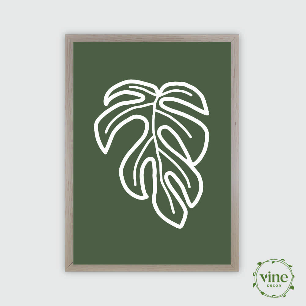 Minima Leaf Print 6 Vine Decor Minima Print Olive_2