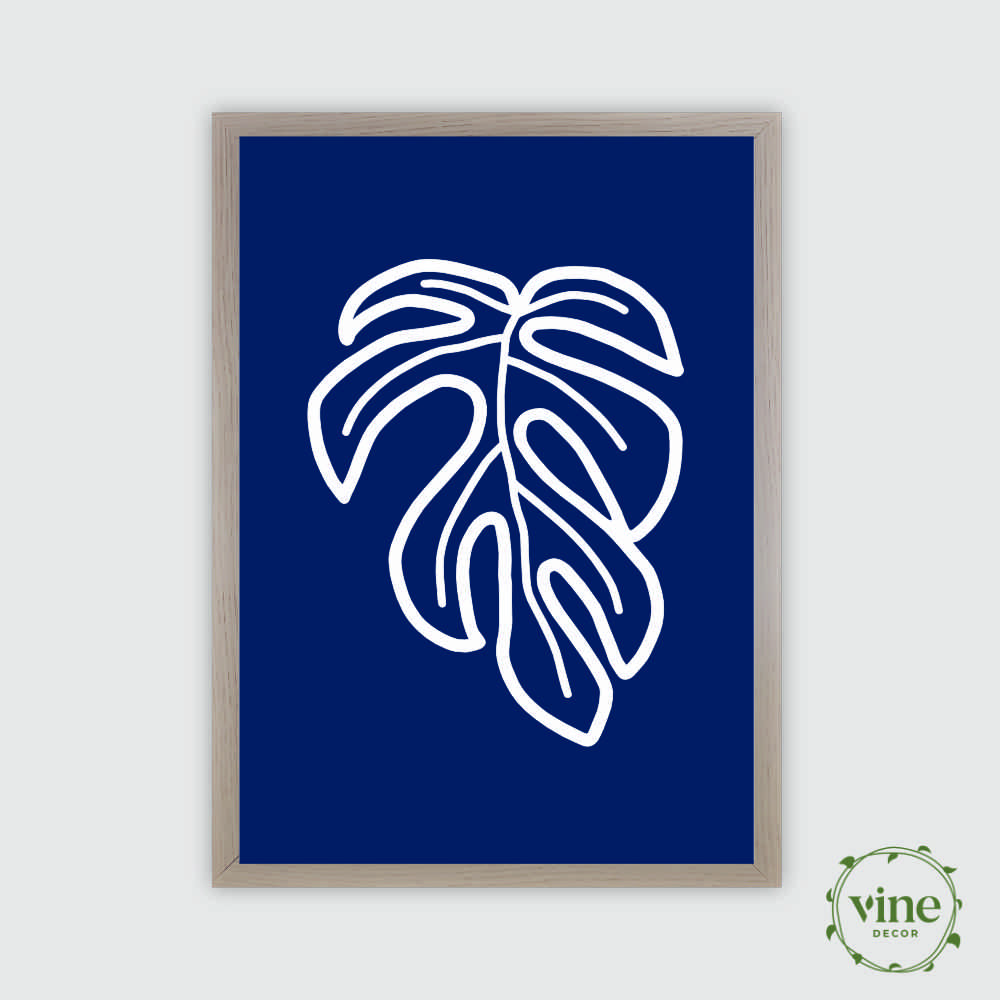 Minima Leaf Print 7 Vine Decor Minima Print Navy_2
