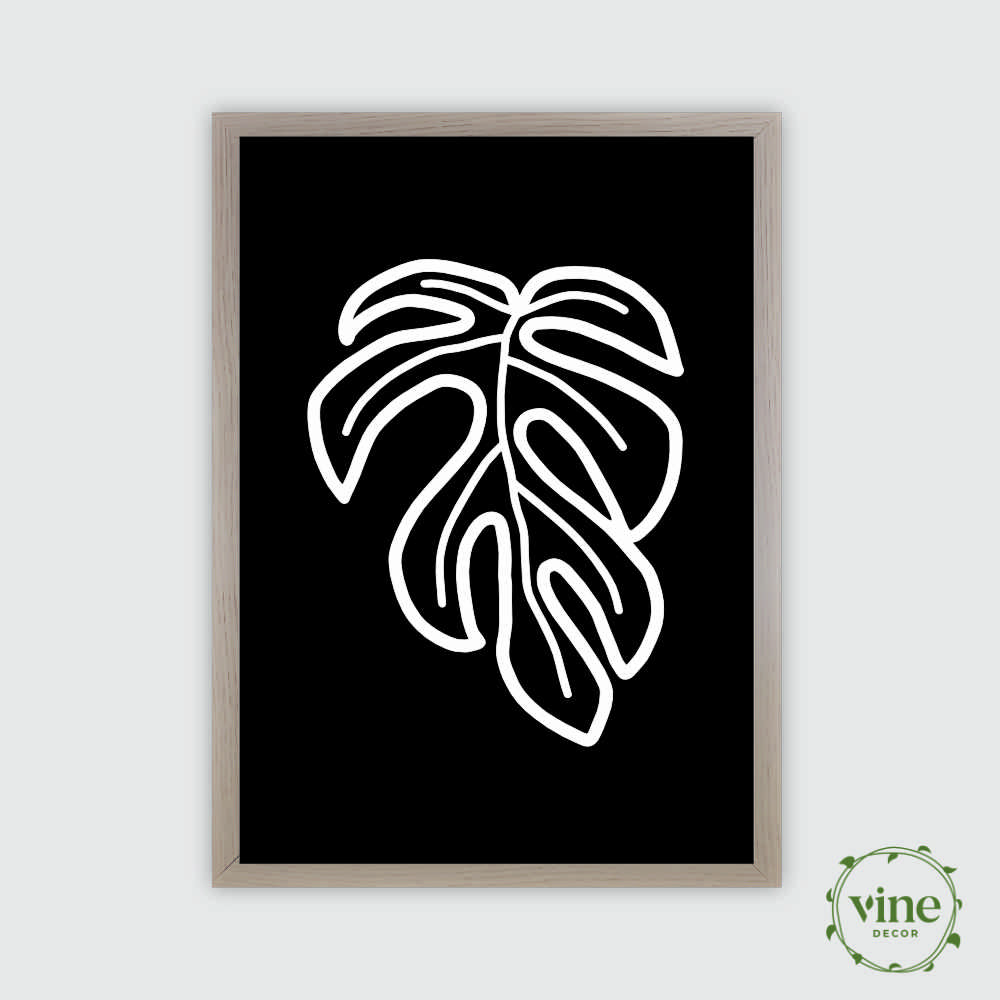 Minima Leaf Print 1 Vine Decor Minima Print Black_2